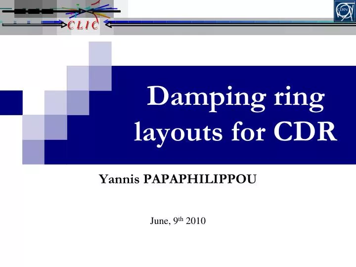 damping ring layouts for cdr