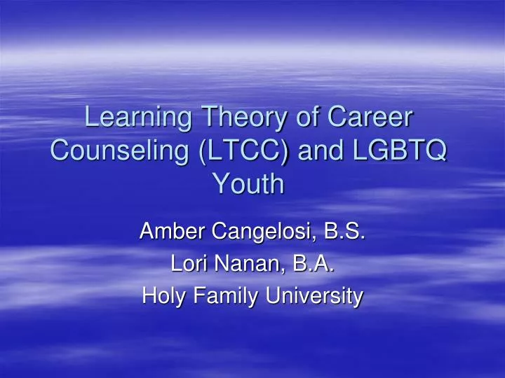 learning theory of career counseling ltcc and lgbtq youth