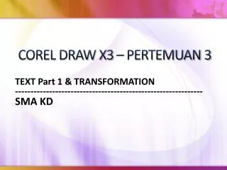 corel draw x3 pertemuan 3
