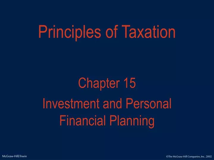 principles of taxation