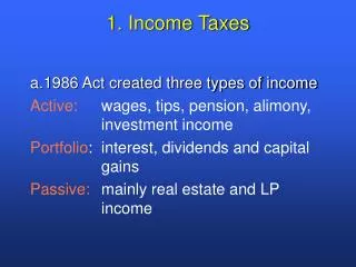 1. Income Taxes