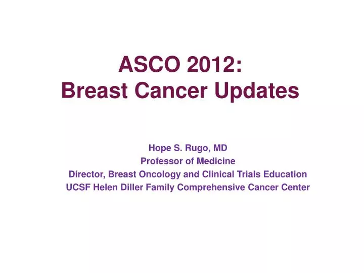asco 2012 breast cancer updates