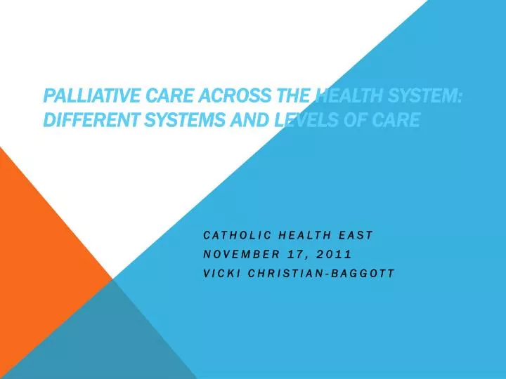 palliative care across the health system different systems and levels of care