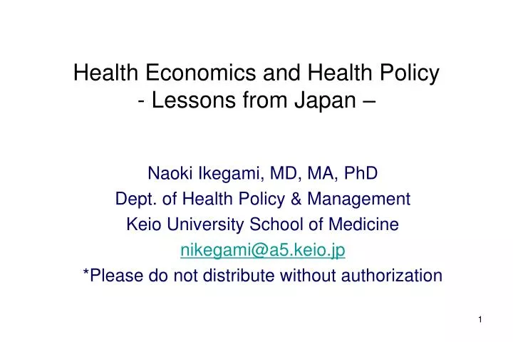 health economics and health policy lessons from japan