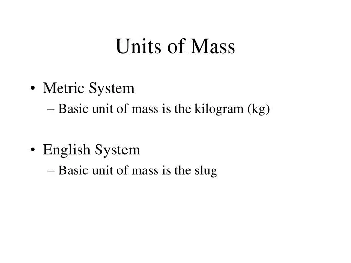 units of mass