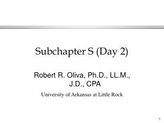 Subchapter S (Day 2)