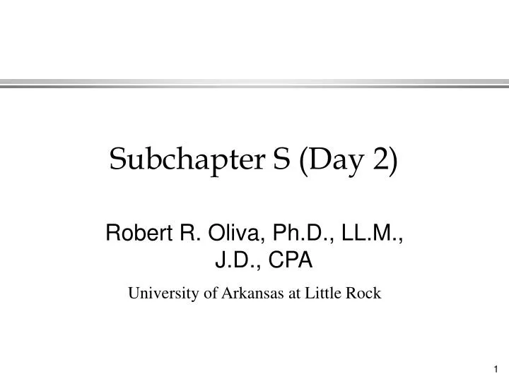 subchapter s day 2