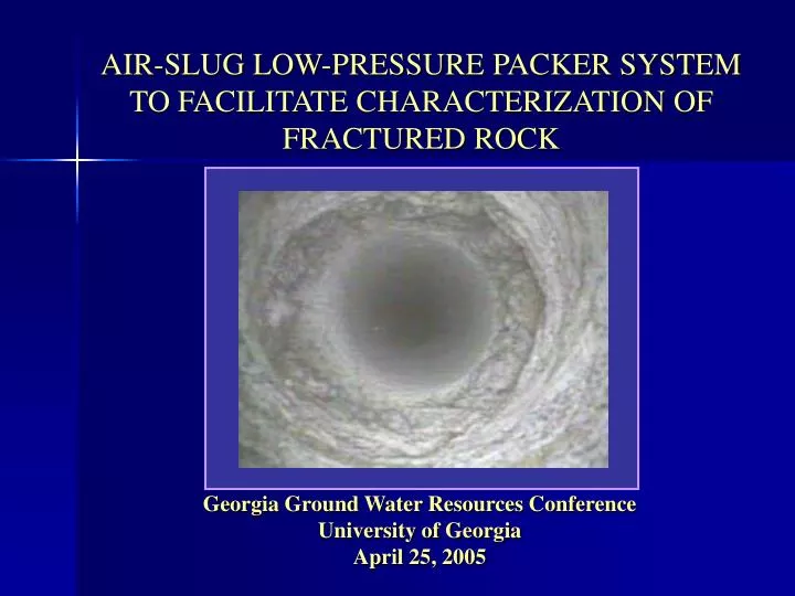 air slug low pressure packer system to facilitate characterization of fractured rock