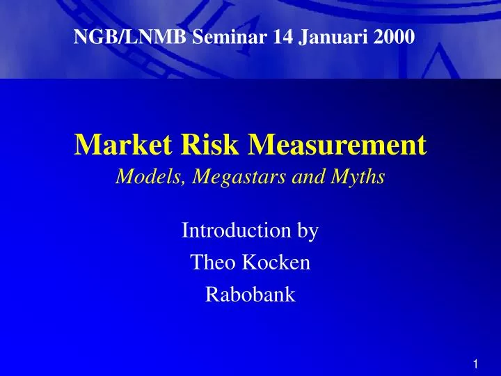market risk measurement models megastars and myths