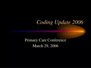 Coding Update 2006