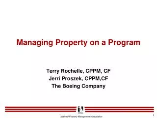 Managing Property on a Program