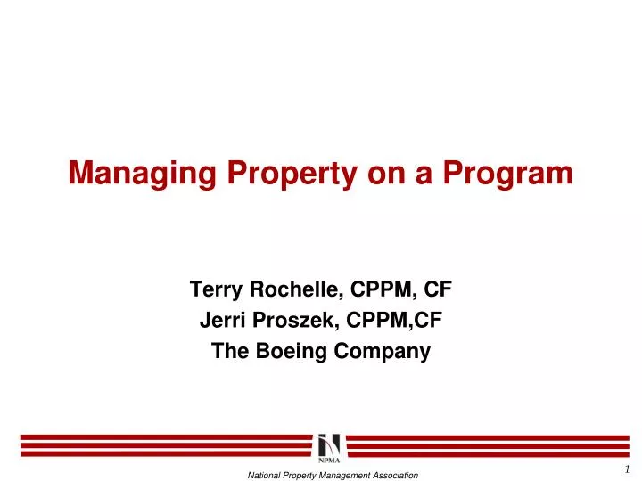 managing property on a program