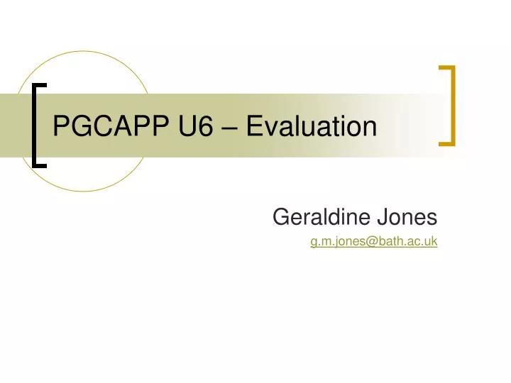 pgcapp u6 evaluation