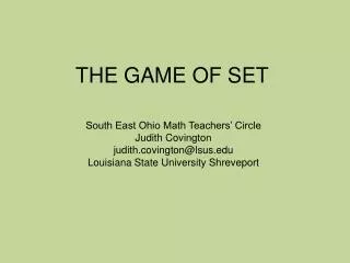 THE GAME OF SET