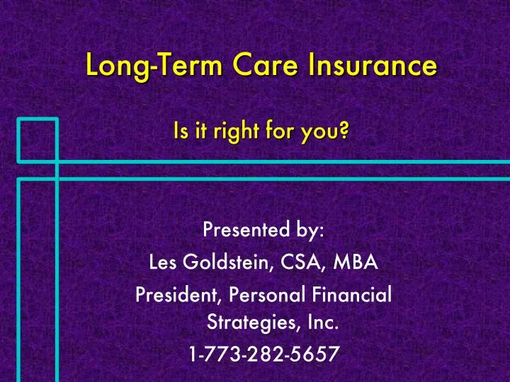 long term care insurance is it right for you