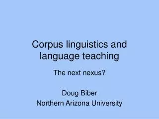 Corpus linguistics and language teaching