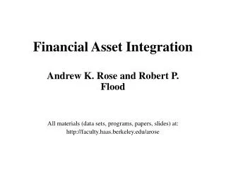 Financial Asset Integration