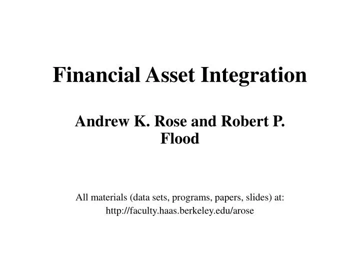 financial asset integration