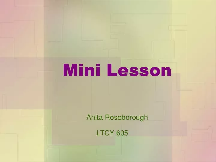 mini lesson