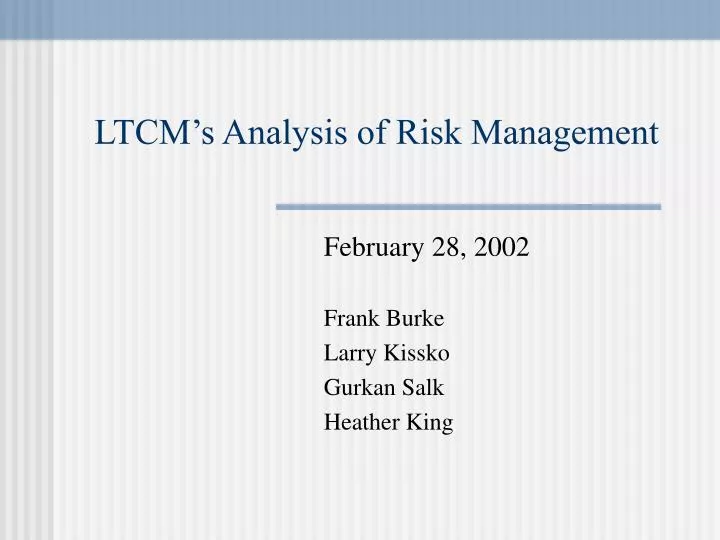 ltcm s analysis of risk management