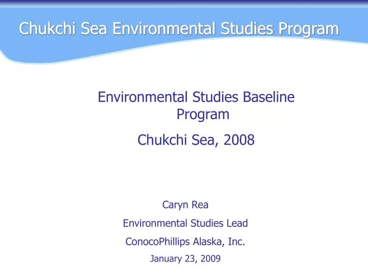 chukchi sea environmental studies program