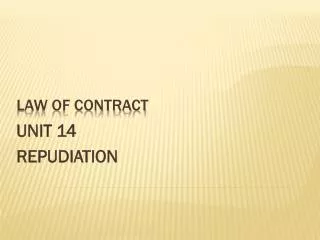LAW OF CONTRACT