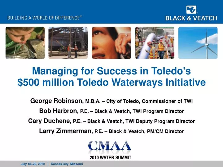 managing for success in toledo s 500 million toledo waterways initiative