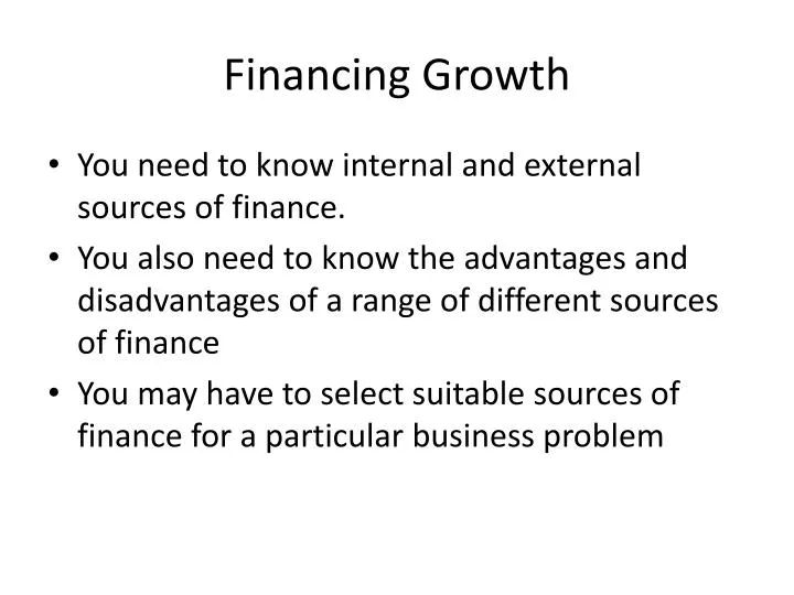 financing growth