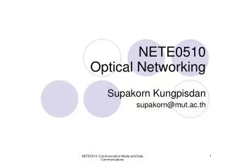 NETE0510 Optical Networking