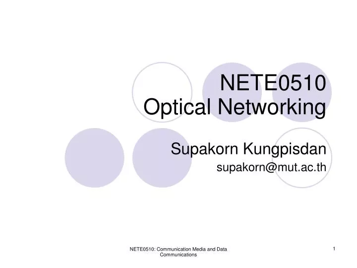 nete0510 optical networking