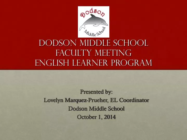 dodson middle school faculty meeting english learner program