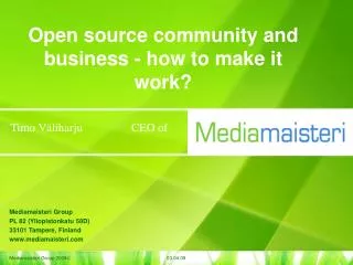 Open source community and business - how to make it work?