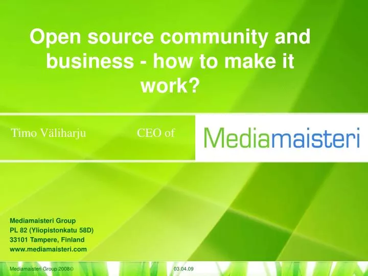 open source community and business how to make it work