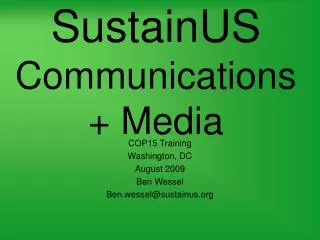 SustainUS Communications + Media