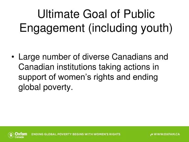 ultimate goal of public engagement including youth