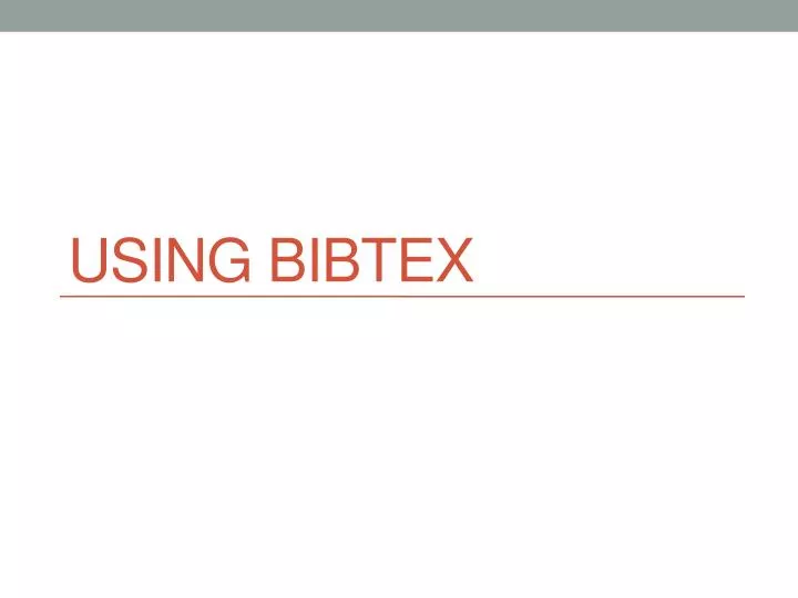 using bibtex