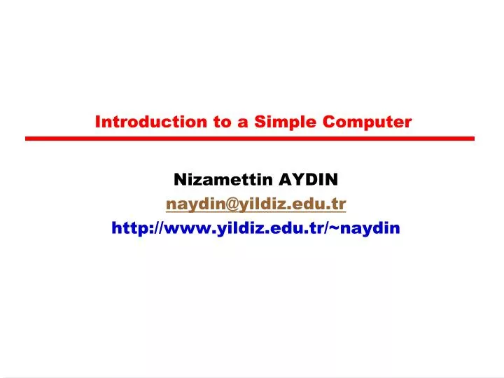 introduction to a simple computer