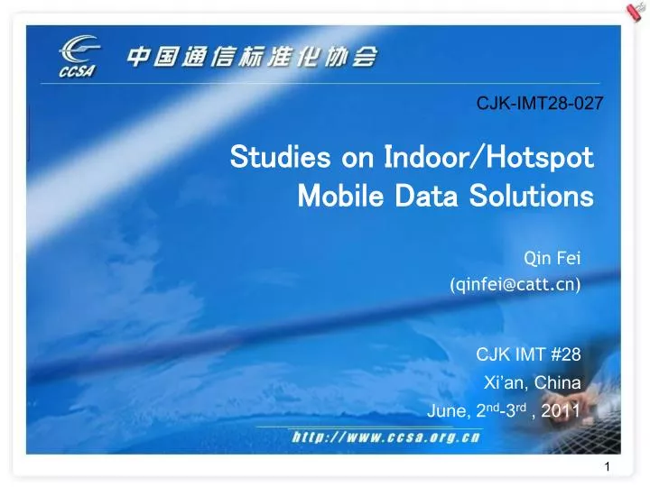 studies on indoor hotspot mobile data solutions