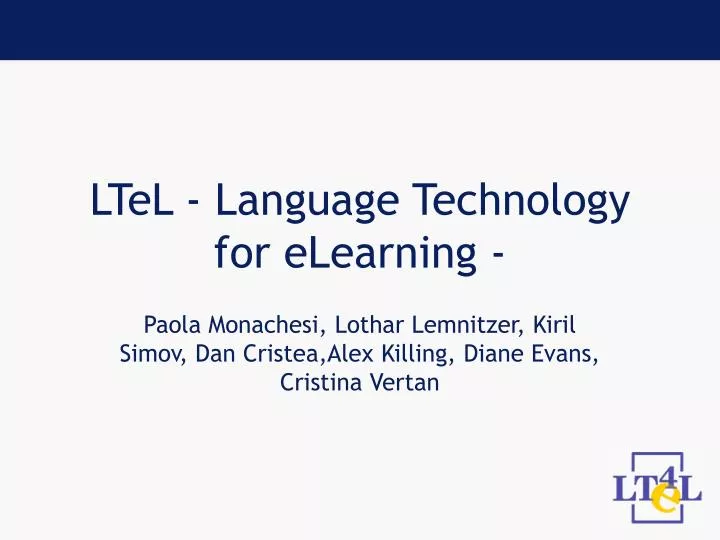 ltel language technology for elearning