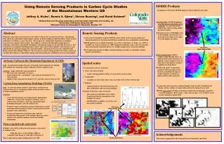 Using Remote Sensing Products in Carbon Cycle Studies of the Mountainous Western US