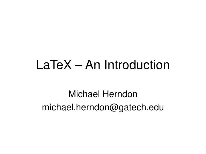 latex an introduction