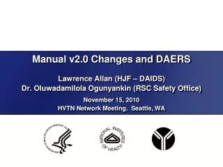 Manual v2.0 Changes and DAERS
