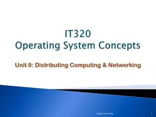 IT320 Operating System Concepts