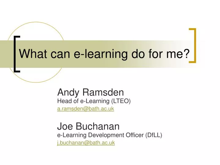 what can e learning do for me