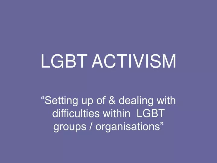lgbt activism