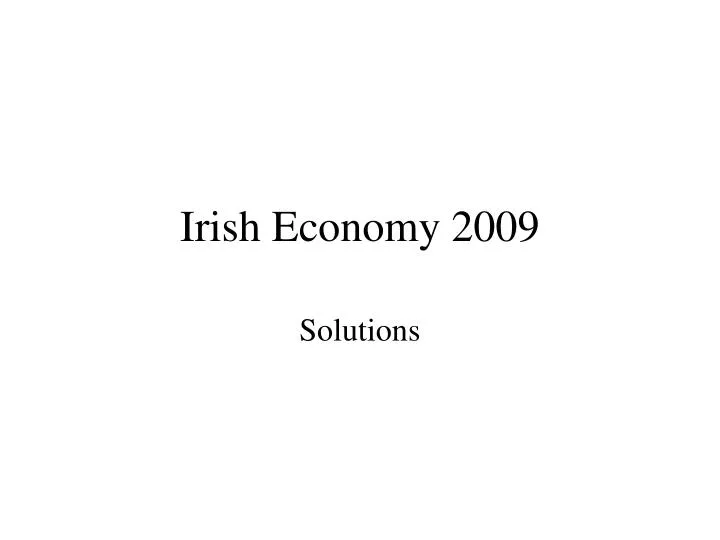 irish economy 2009