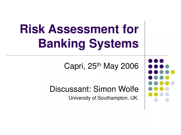 risk assessment for banking systems