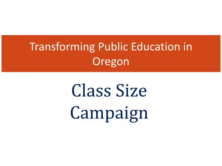 transforming public education in oregon