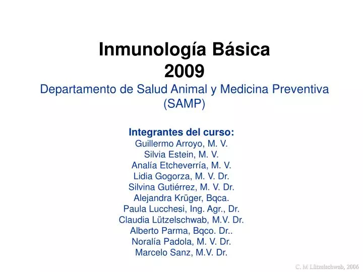 inmunolog a b sica 2009 departamento de salud animal y medicina preventiva samp