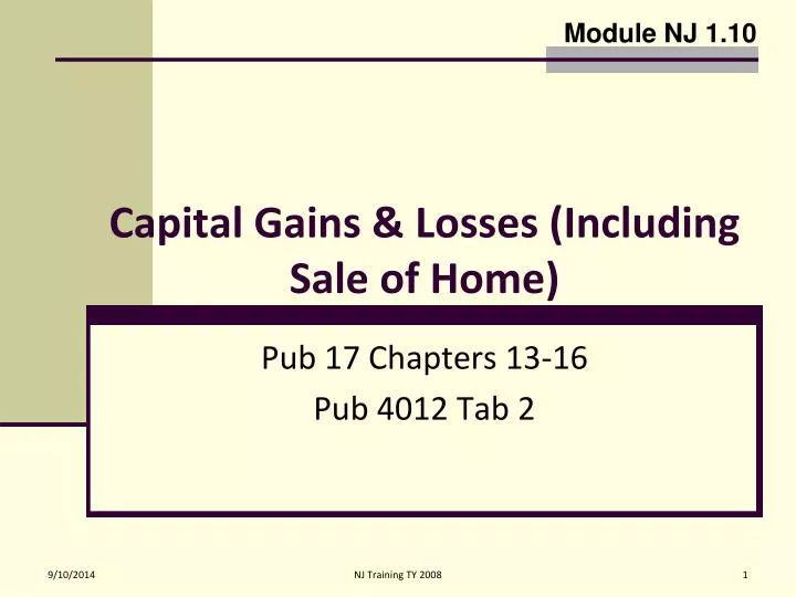capital gains losses including sale of home